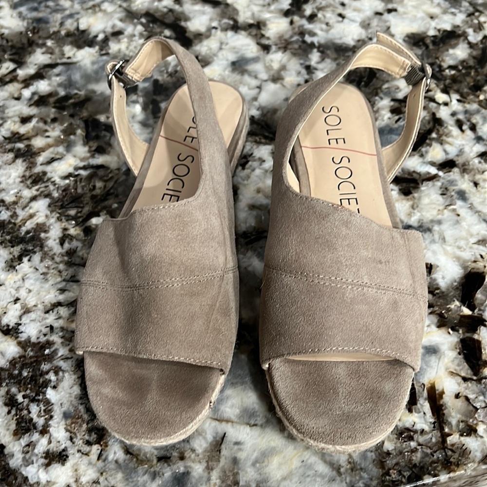 SOLE SOCIETY leather espadrille sandals, size 8.5